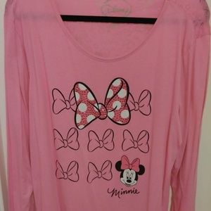 Disney Minnie Mouse Pink Pajama Top